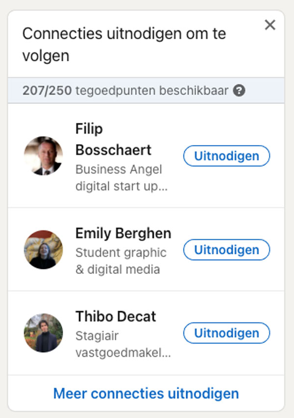 Nodig nog meer connecties uit!