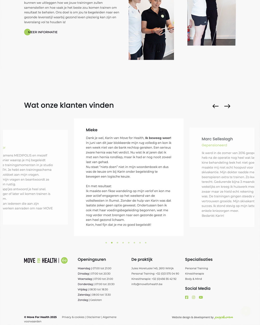 Van hoofdcontent tot testimonials
